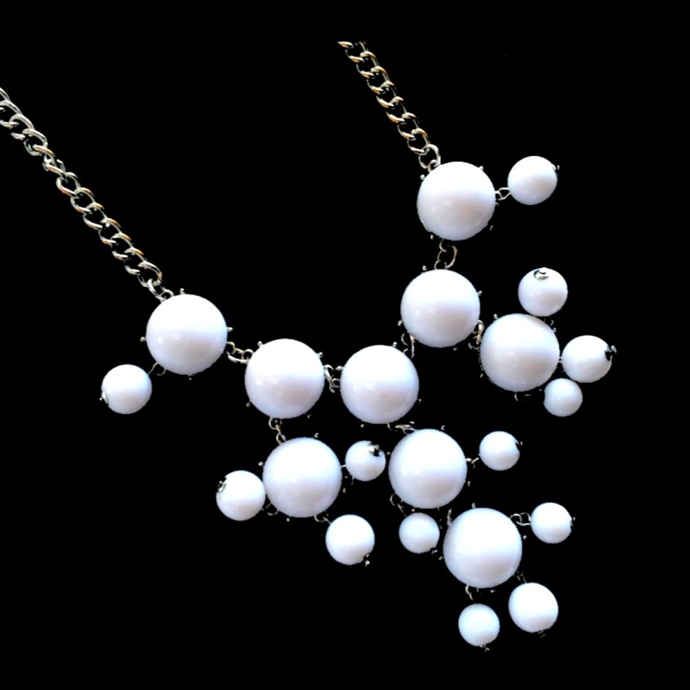Women’s Necklace- White Bubble Necklace